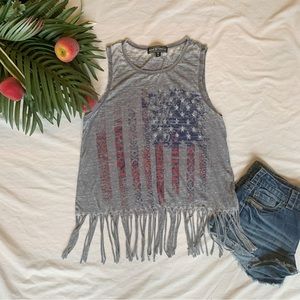 Almost Famous American Flag Print Tank Top